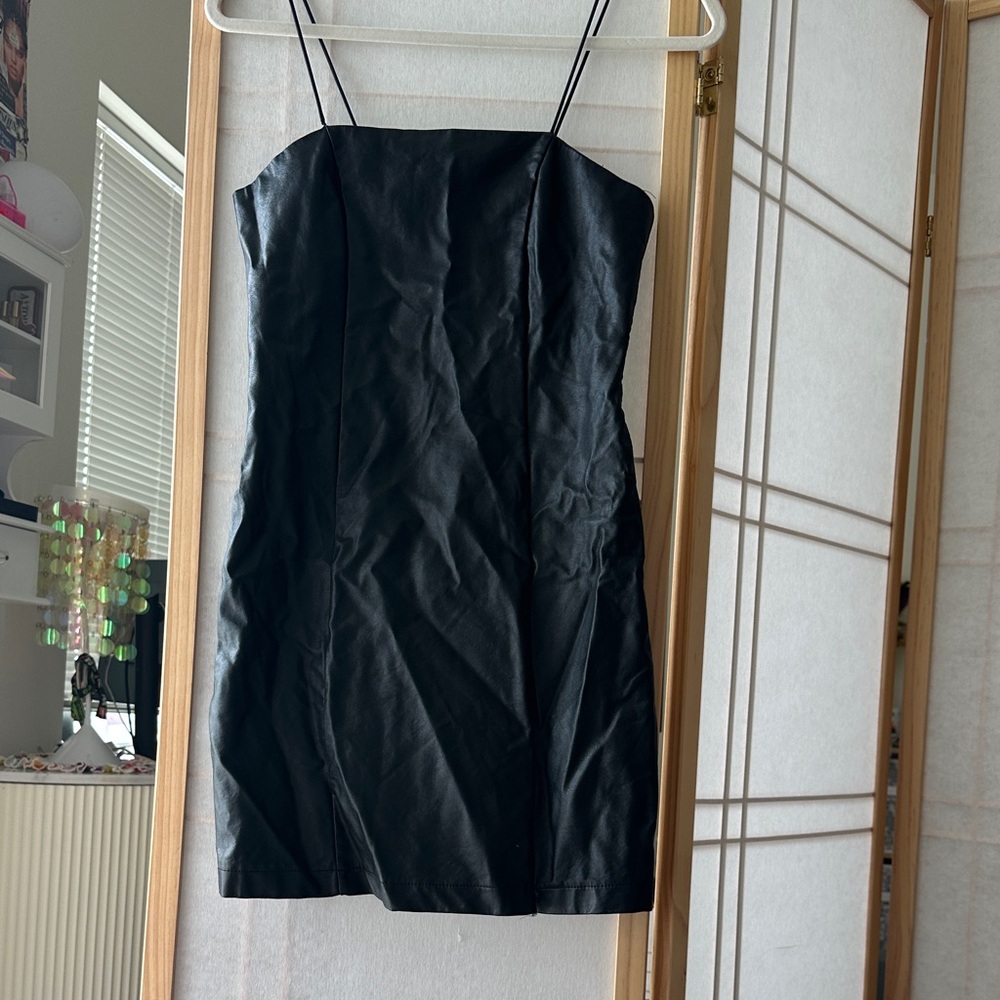 Faux Leather Mini Dress
